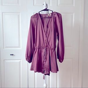 Purple Satin Romper